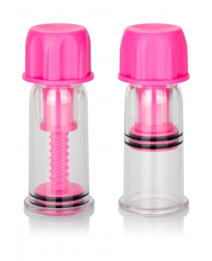 Sexy Shop Online I Trasgressivi - Pompa Per Capezzoli - Vacuum Twist Suckers Pink - California Exotic Novelties
