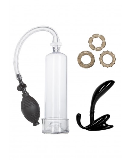 Sexy Shop Online I Trasgressivi - Kit e Set - His Essential Pump Kit Transparent - California Exotic Novelties