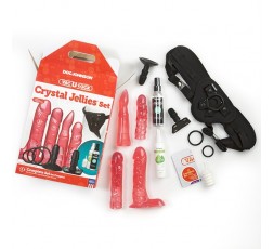 Sexy Shop Online I Trasgressivi - Kit e Set - StrapOn Vac U Lock Crystal Jellies Set Pink - Doc Johnson