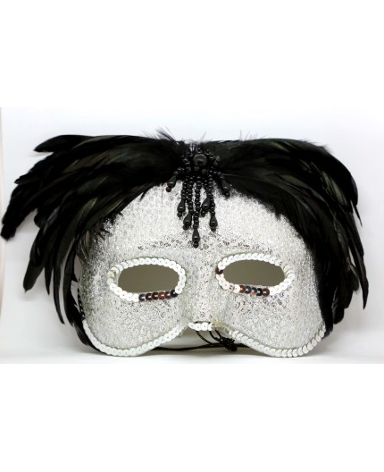 Sexy Shop Online I Trasgressivi - Accessorio Per Carnevale - Maschera In Stile Veneziano Con Le Piume Nere