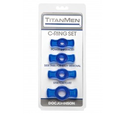 Sexy Shop Online I Trasgressivi - Kit e Set - TitanMen Cock Ring Set Blue - Doc Johnson