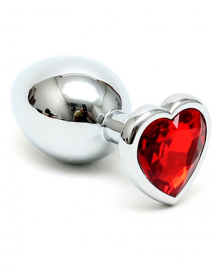 Sexy Shop Online I Trasgressivi - Plug Anale In Metallo - Butt Plug Small With Heart Shaped Crystal Red - Rimba