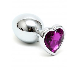 Sexy Shop Online I Trasgressivi - Plug Anale In Metallo - Butt Plug Small With Heart Shaped Crystal Purple - Rimba