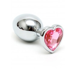 Sexy Shop Online I Trasgressivi - Plug Anale In Metallo - Butt Plug Small With Heart Shaped Crystal Rosa - Rimba