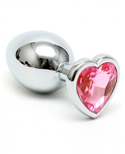 Sexy Shop Online I Trasgressivi - Plug Anale In Metallo - Butt Plug Small With Heart Shaped Crystal Rosa - Rimba