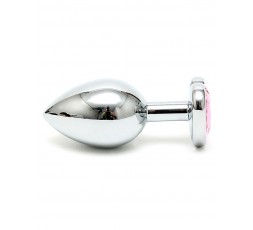 Sexy Shop Online I Trasgressivi - Plug Anale In Metallo - Butt Plug Small With Heart Shaped Crystal Rosa - Rimba