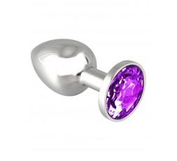 Sexy Shop Online I Trasgressivi - Plug Anale In Metallo - Butt Plug Small With Crystal Viola - Rimba