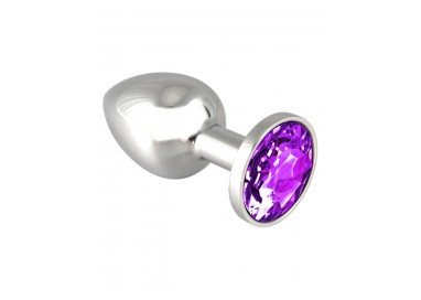 Plug Anale In Metallo - Butt Plug Small With Crystal Viola - Rimba