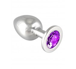 Sexy Shop Online I Trasgressivi - Plug Anale In Metallo - Butt Plug Big With Crystal Viola - Rimba