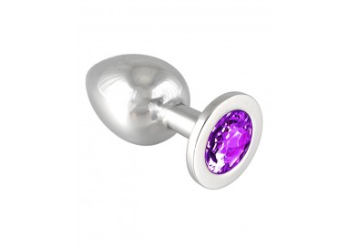 Plug Anale In Metallo - Butt Plug Big With Crystal Viola - Rimba