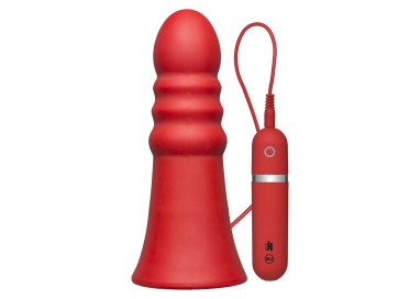 Plug Anale Vibrante - Butt Plug Ridged 8 Inch Red - Doc Johnson