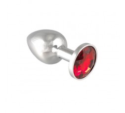 Sexy Shop Online I Trasgressivi - Plug Anale In Metallo - Plug Alluminio Con Cristallo Rosso - Rimba