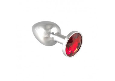 Plug Anale In Metallo - Plug Alluminio Con Cristallo Rosso - Rimba