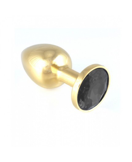 Plug Anale In Metallo Dorato Con Cristallo Nero - Rimba Plug Anale In Metallo Dorato Con Cristallo Nero - Rimba