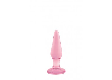 Plug Anale In Vetro - Crystal Tapered Glass Plug Small Pink - NS Novelties