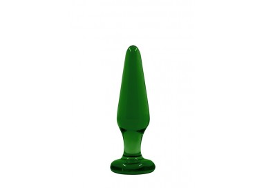 Plug Anale In Vetro - Crystal Tapered Glass Plug Medium Green - NS Novelties