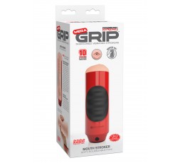 Sexy Shop Online I Trasgressivi - Masturbatore Bocca Vibrante - Mega Grip Mouth Stroker Red - Pipedream