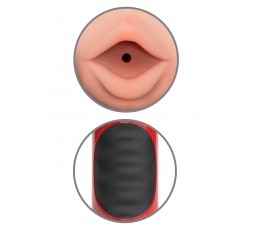 Sexy Shop Online I Trasgressivi - Masturbatore Bocca Vibrante - Mega Grip Mouth Stroker Red - Pipedream