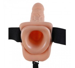 Sexy Shop Online I Trasgressivi - StrapOn Donna Vibrante - Vibrating Hollow Strap On With Balls Flesh Series 7 - Pipedream