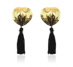 Sexy Shop Online I Trasgressivi - Accessori Vari - Copricapezzoli Cuore Heart Shine Nipples Tassels Oro - Toyz4Lovers