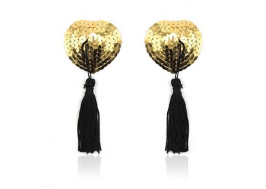 Accessori Vari - Copricapezzoli Cuore Heart Shine Nipples Tassels Oro - Toyz4Lovers