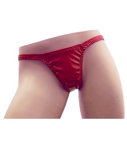 Sexy Shop Online I Trasgressivi - Slip Transgender By Ivete Pessoa - Calcinha Rosso Plastificato Brillante - Ivete Pessoa