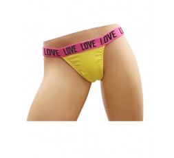 Sexy Shop Online I Trasgressivi - Slip Transgender By Ivete Pessoa - Calcinha Giallo Fluo Love Nera - Ivete Pessoa