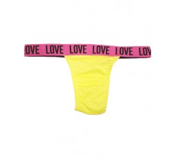 Sexy Shop Online I Trasgressivi - Slip Transgender By Ivete Pessoa - Calcinha Giallo Fluo Love Nera - Ivete Pessoa