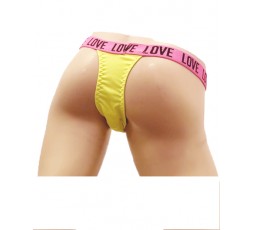 Sexy Shop Online I Trasgressivi - Slip Transgender By Ivete Pessoa - Calcinha Giallo Fluo Love Nera - Ivete Pessoa