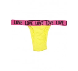 Sexy Shop Online I Trasgressivi - Slip Transgender By Ivete Pessoa - Calcinha Giallo Fluo Love Nera - Ivete Pessoa