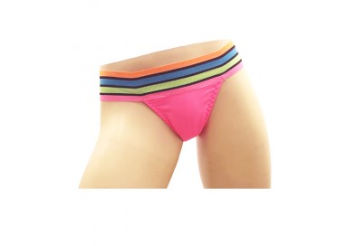 Slip Transgender By Ivete Pessoa - Calcinha Rosa Fluo con Elastico Multicolore - Ivete Pessoa Slip Transgender By Ivete Pessoa - Calcinha Rosa Fluo con Elastico Multicolore - Ivete Pessoa