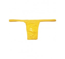 Sexy Shop Online I Trasgressivi - Slip Transgender By Ivete Pessoa - Calcinha Giallo Plastificato Brillante - Ivete Pessoa