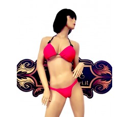 Sexy Shop Online I Trasgressivi - Bikini Transgender - Bikini Rosa con Fiocco Nero - Ivete Pessoa